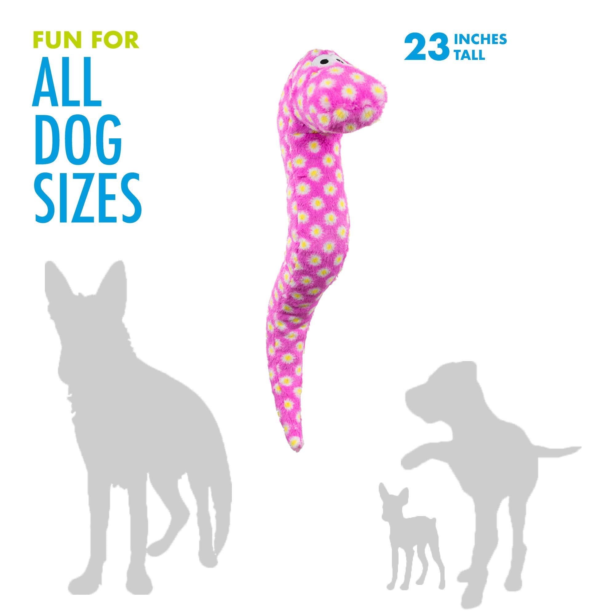 Hero Chuckles bright patterns and colorful design attract dogs during play