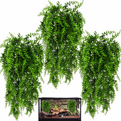 HERCOCCI 3-Pack Reptile Plants hanging vines provide hiding spots and climbing opportunities.