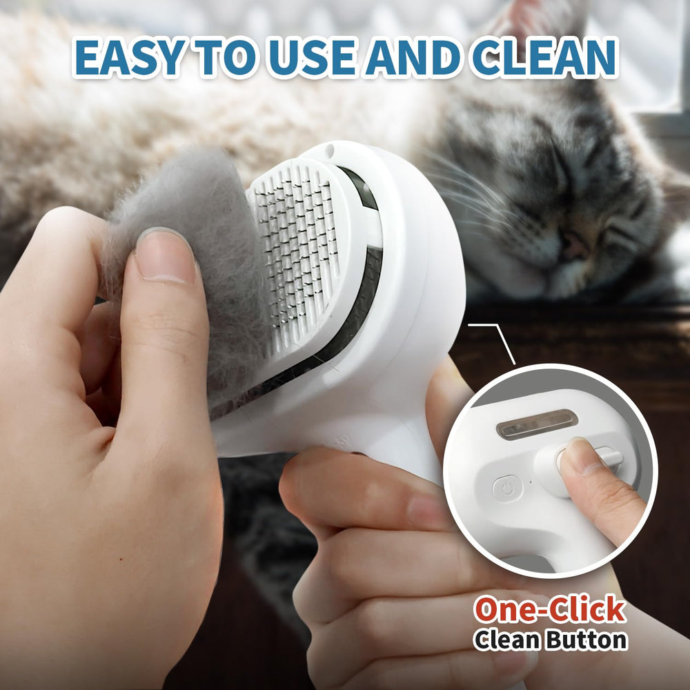 HeroKitty cepillo con boton liberacion, retira pelos atrapados con facilidad.