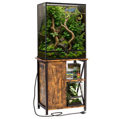 Herture 45-67 gallon stand with 24x18 tabletop for a sturdy reptile habitat.