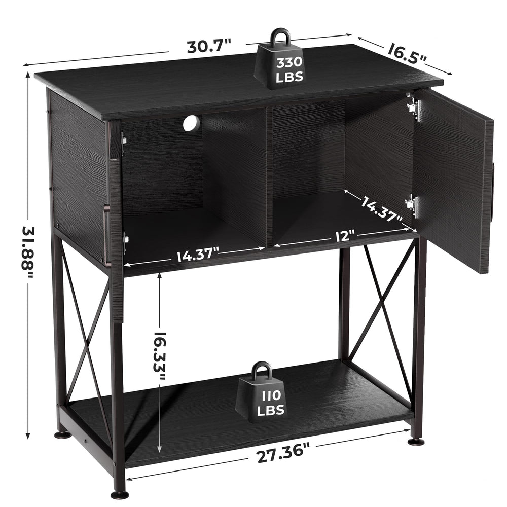 Herture stand dimensions 30.7 x 16.5 inches for stability.