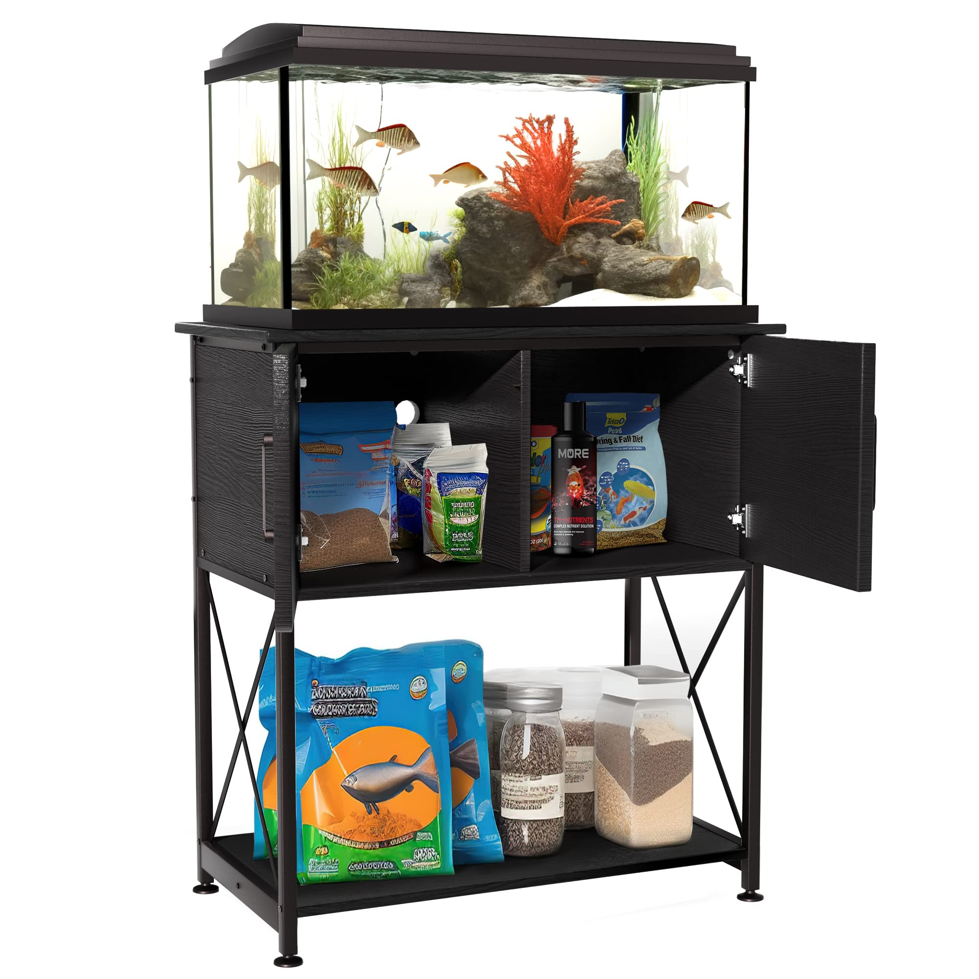 Herture modern black design blends with decor while organizing.