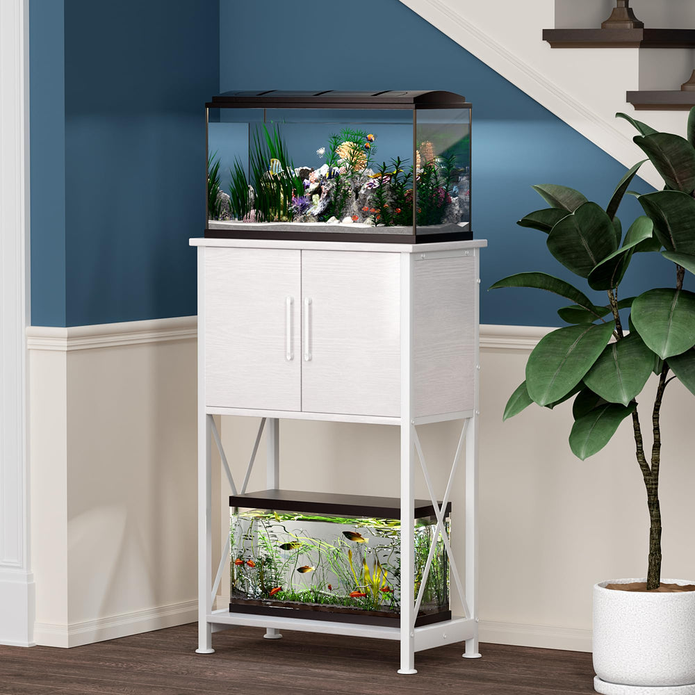 Herture fish tank stand sturdy steel frame supports up to 500 pounds safely.