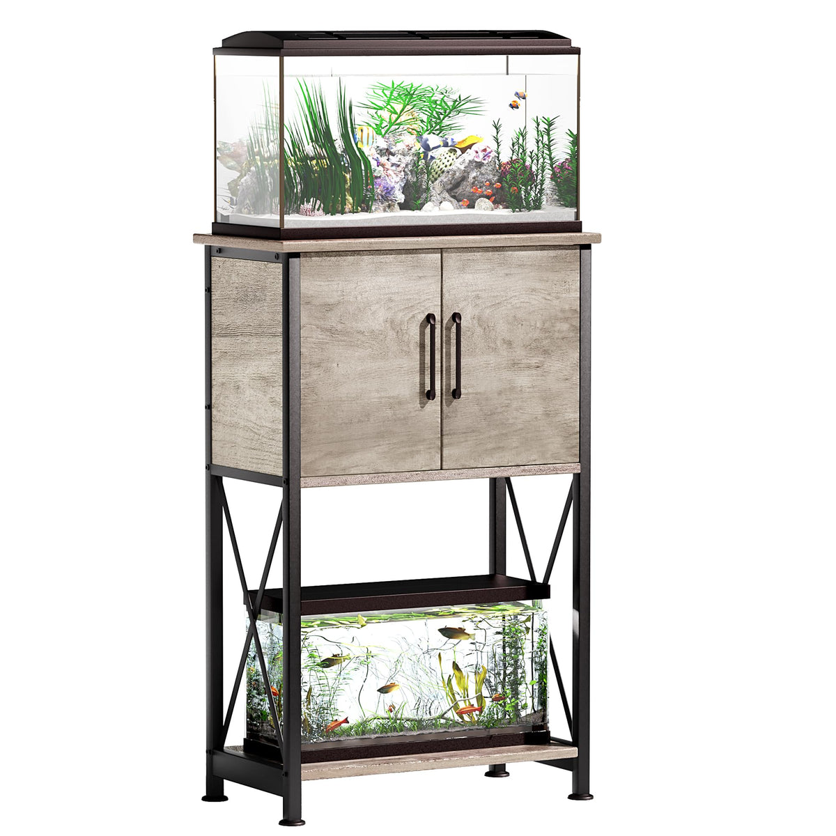 Herture fish tank stand top desk fits 5-10 gallon tanks with stable surface.