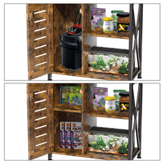 Herture stand bottom compartment stores 5-gallon tanks for compact setups