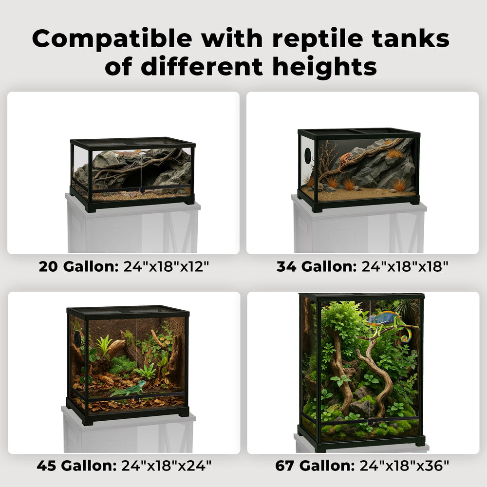 Herture iron frame adds durability for long-lasting reptile enclosure.