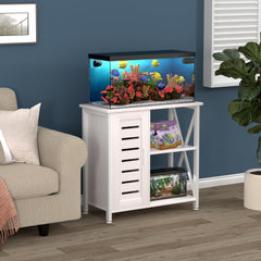 Herture stand right storage compartments keep fish food and tools organized