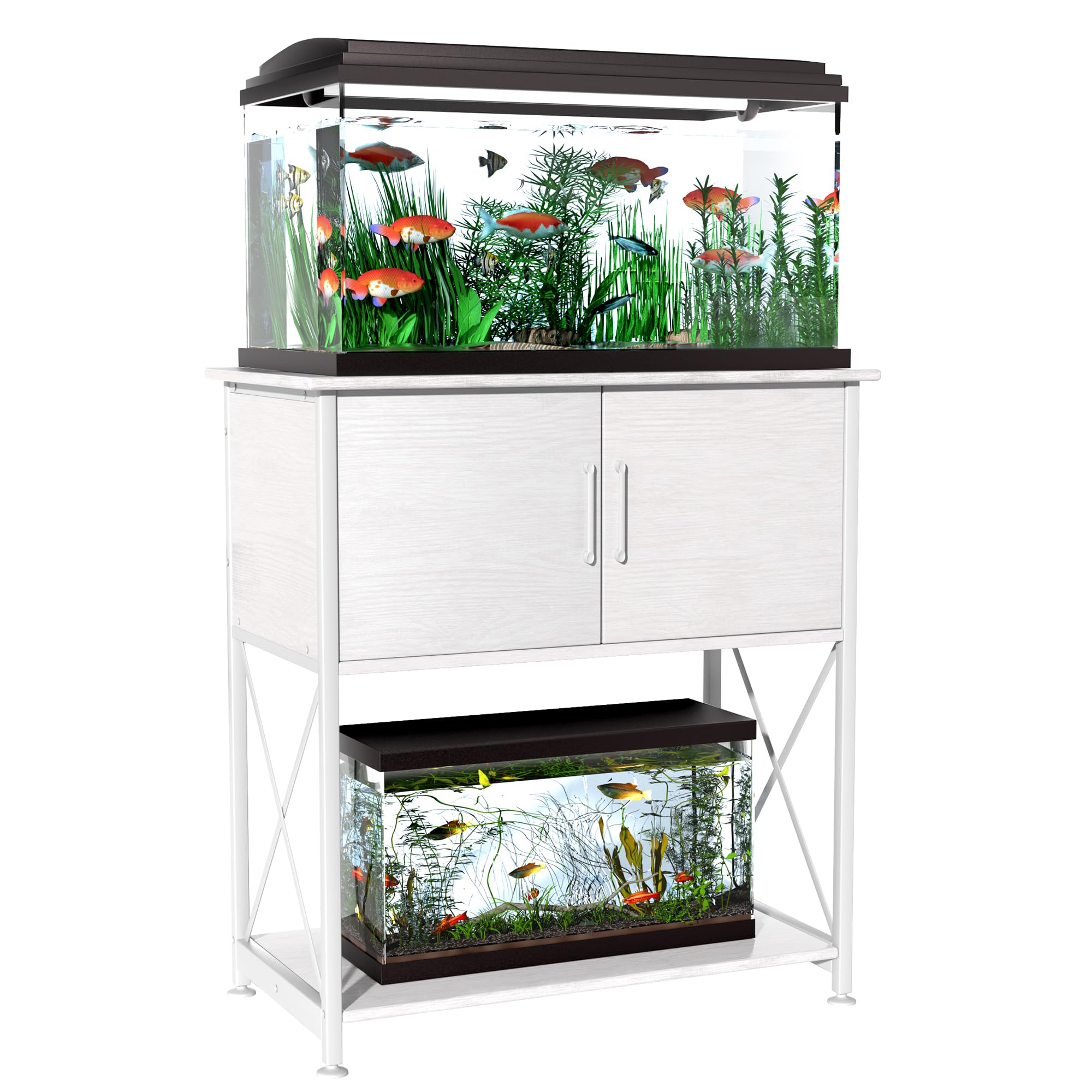 Herture stand tabletop shows generous 30.7 by 16.5 inch surface for 20-29 gallon tanks.
