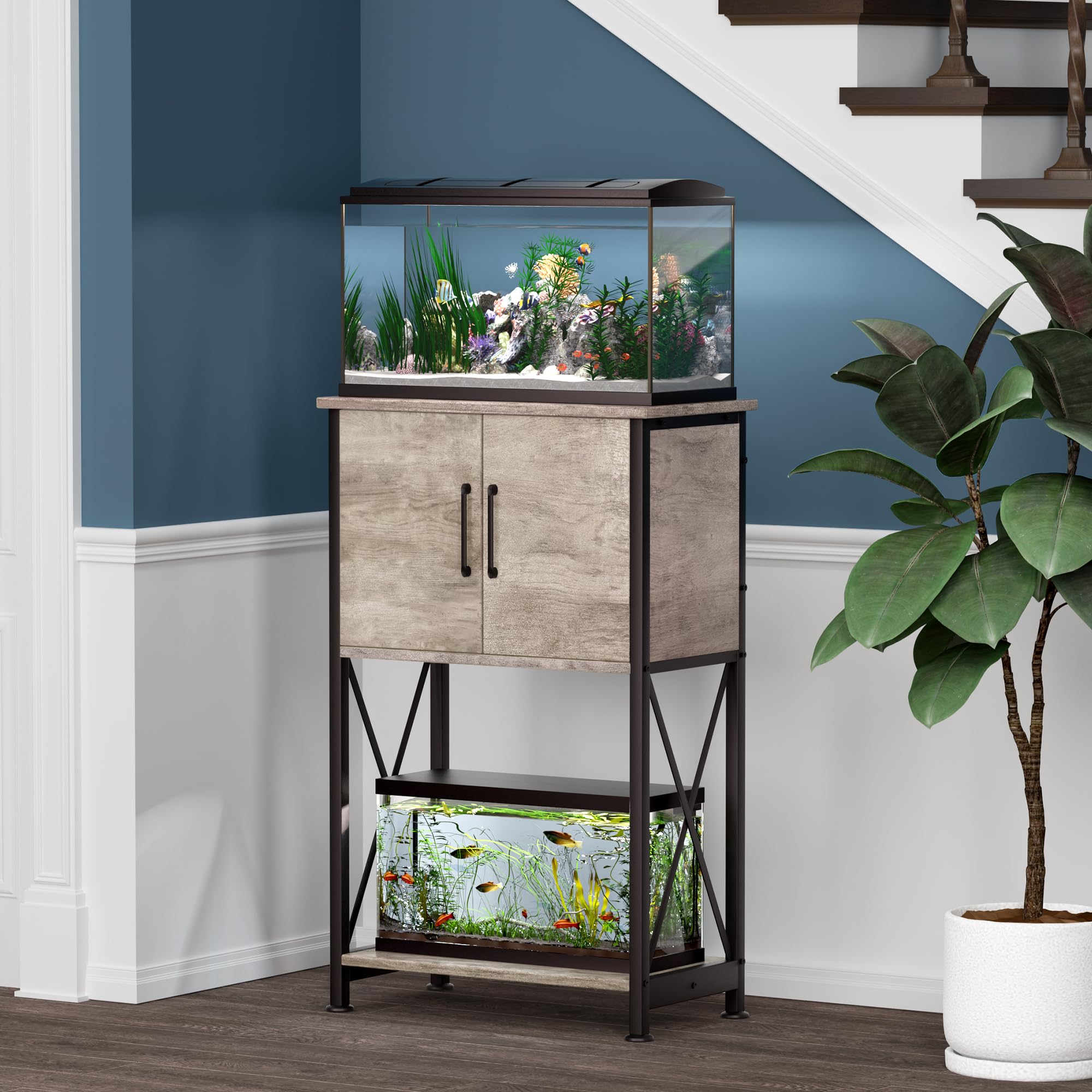 Herture storage cabinet keeps fish gear organized and within reach.