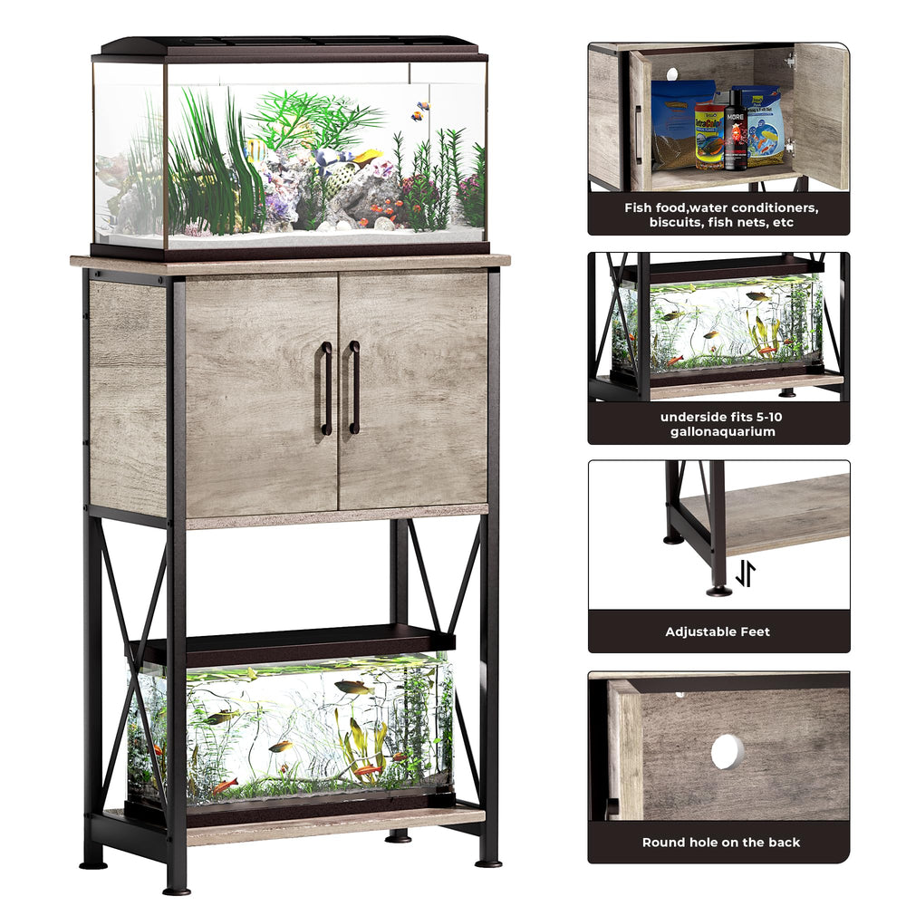Herture sturdy steel frame supports up to 500 lbs on top.