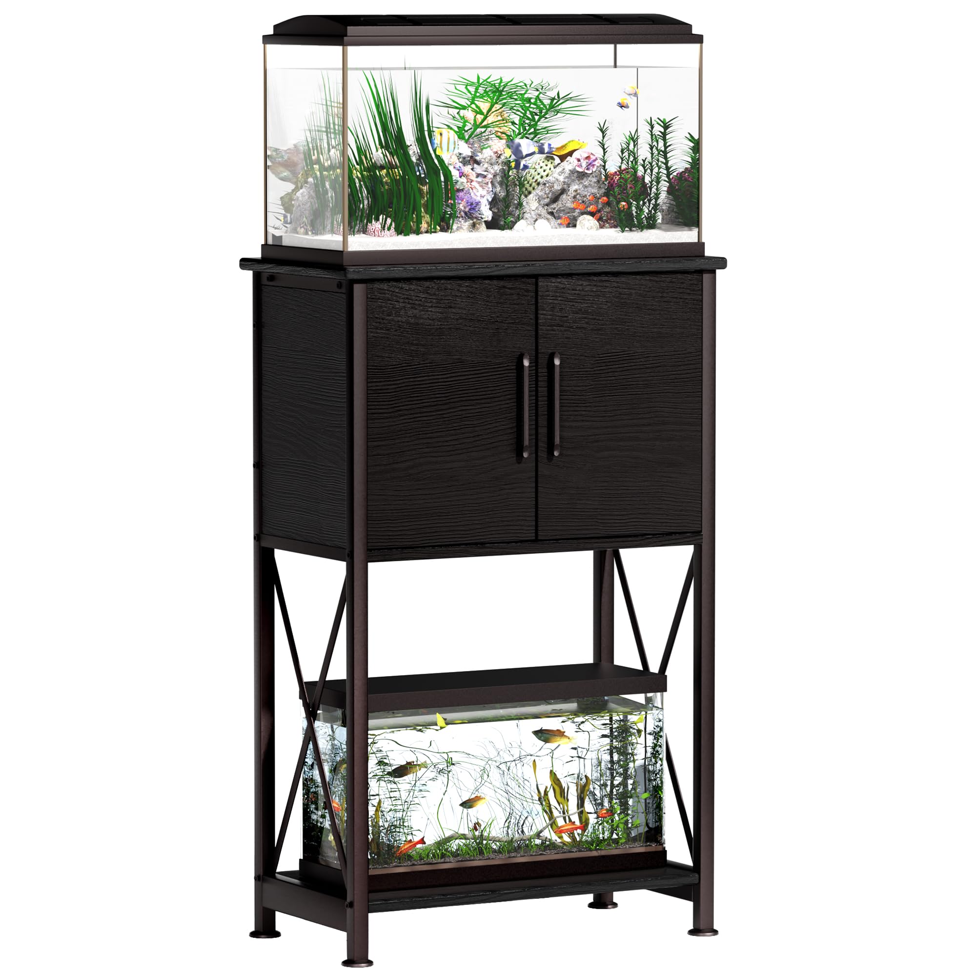 Herture top desktop 5-10 gallon stand provides stable support for compact aquariums.