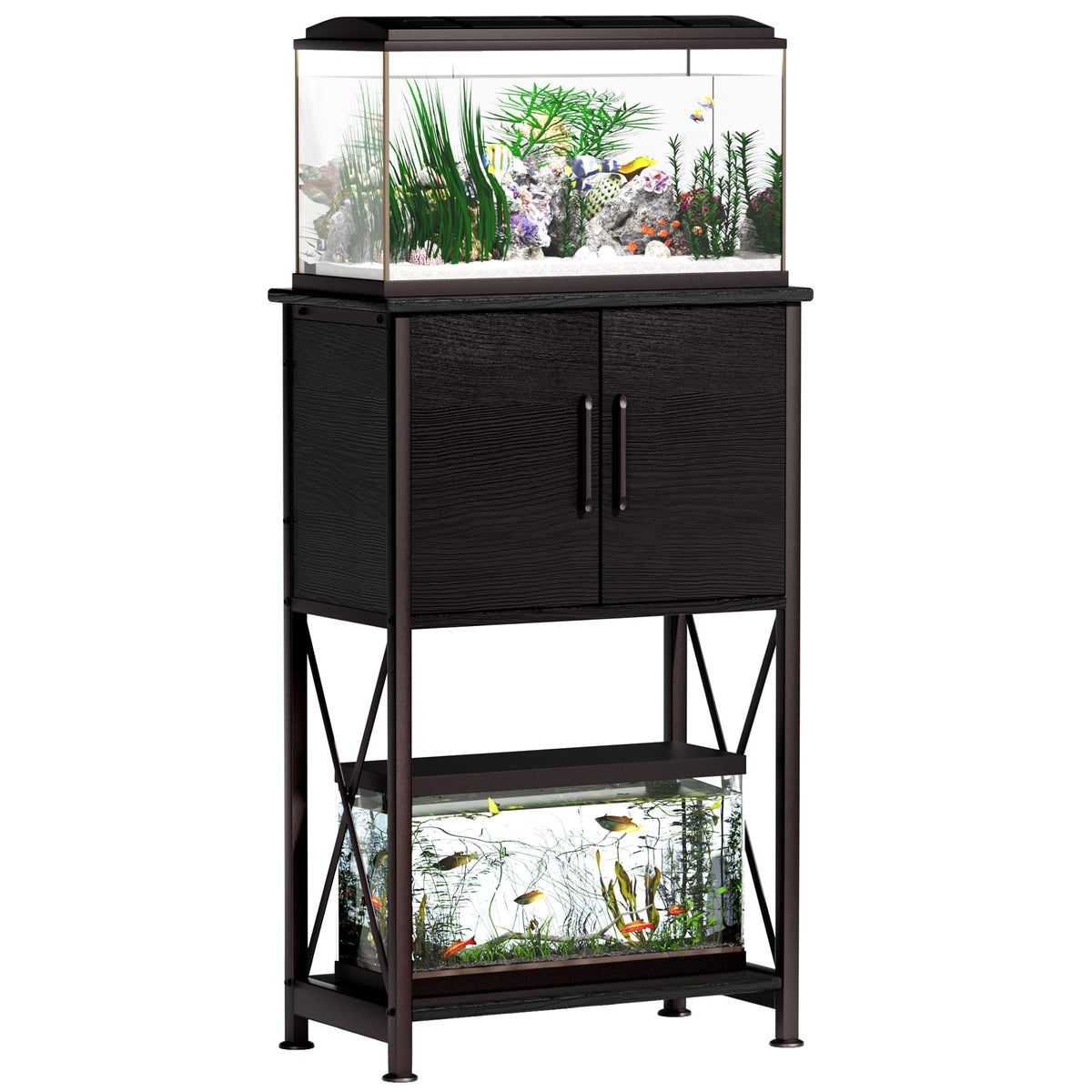Herture top desktop 5-10 gallon stand provides stable support for compact aquariums.