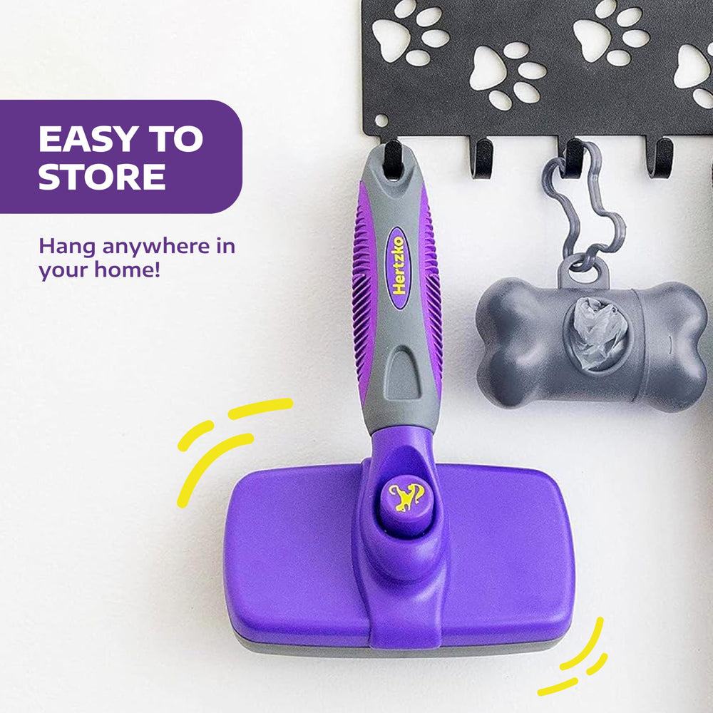 Hertzko brush effective on all fur types for versatile grooming