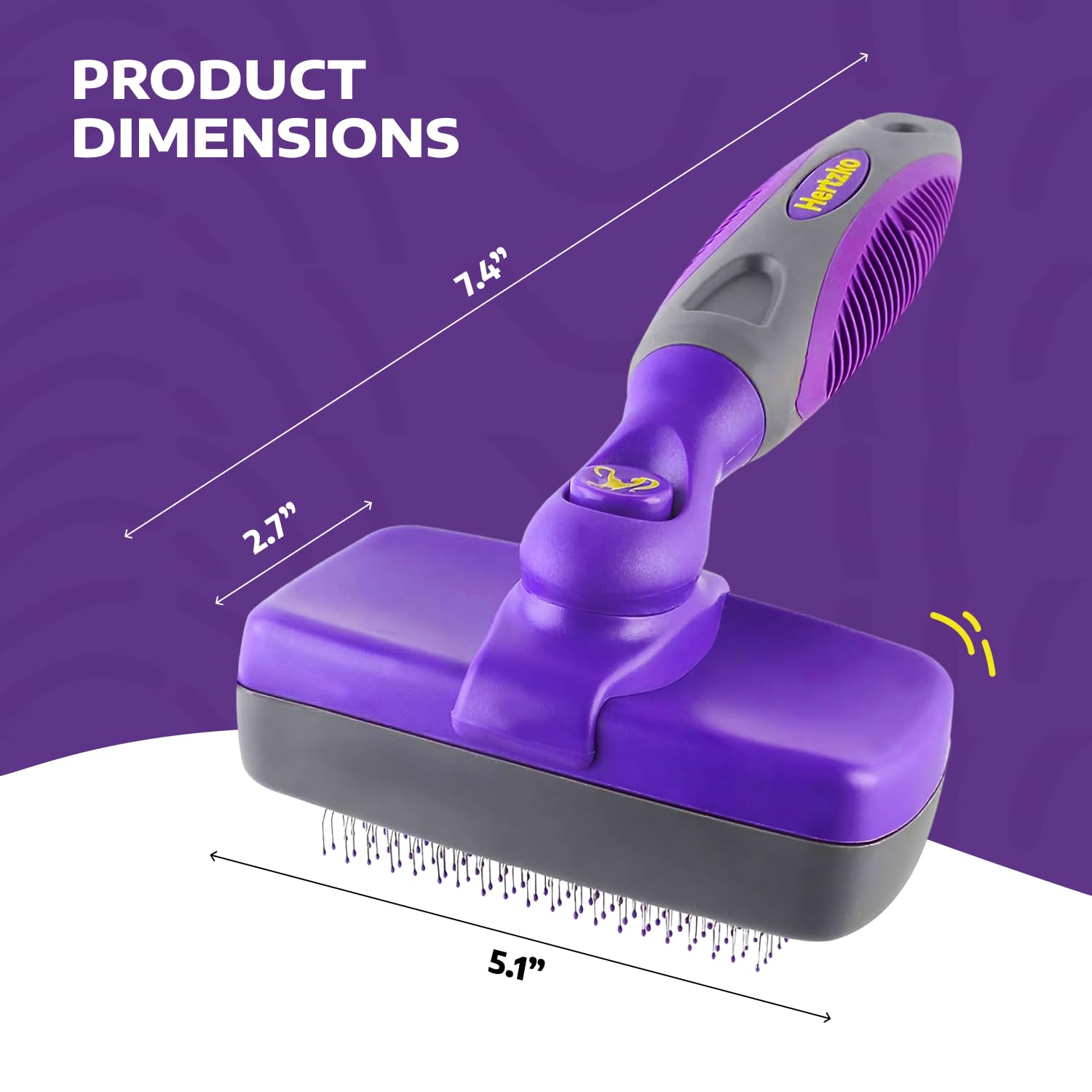 Cepillo ergonómico Hertzko para acicalamiento cómodo de mascotas