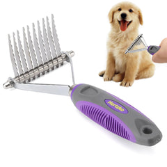 Hertzko dematting comb with 2.5-inch head removes loose fur efficiently for dogs and cats
