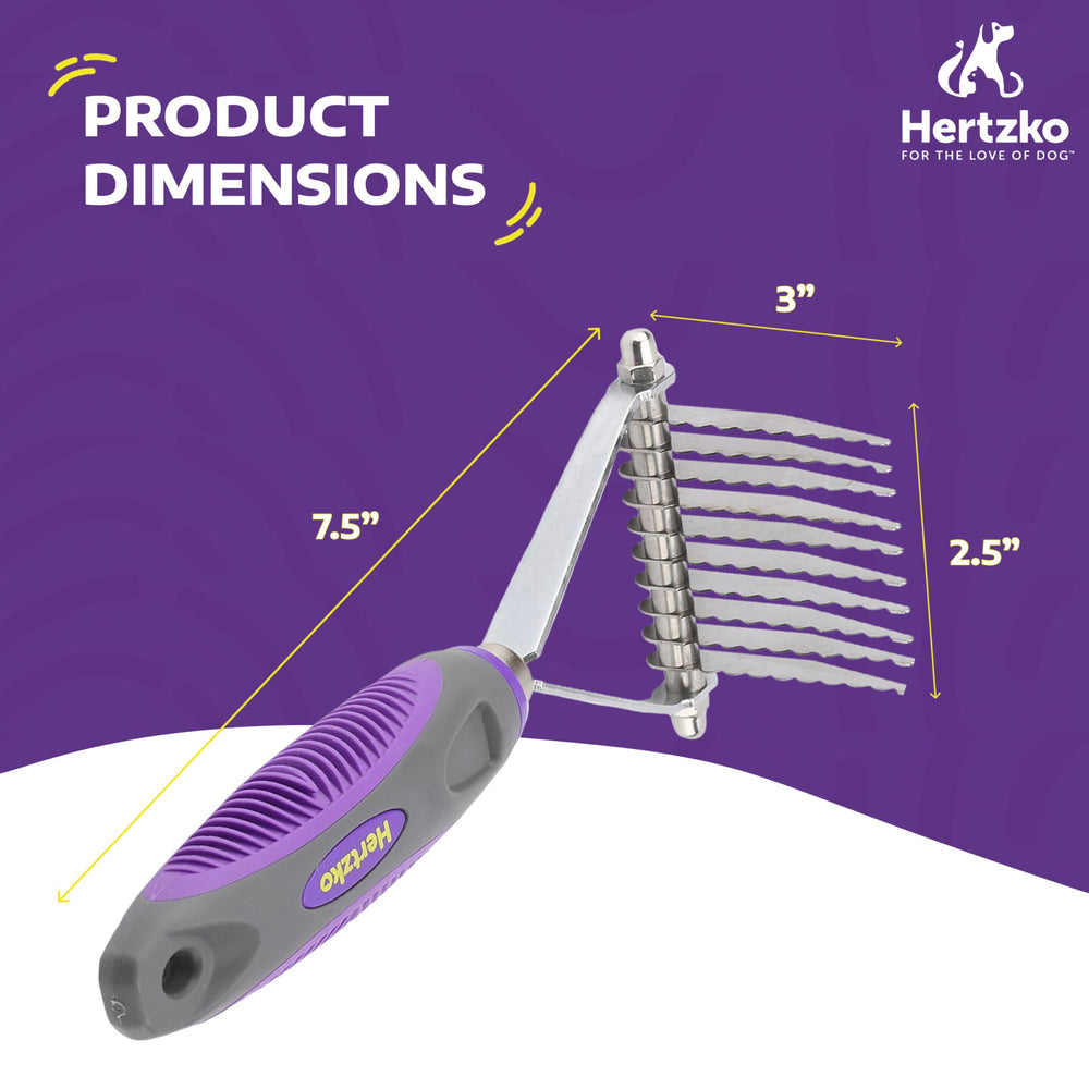 Hertzko dematting comb stainless-steel teeth glide through fur for durable grooming