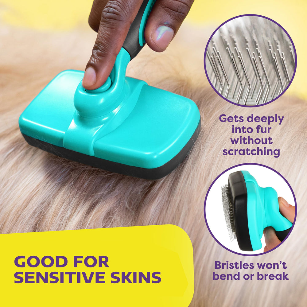 Hertzko ergonomic grip brush ensures comfortable, fatigue-free grooming for busy pet owners