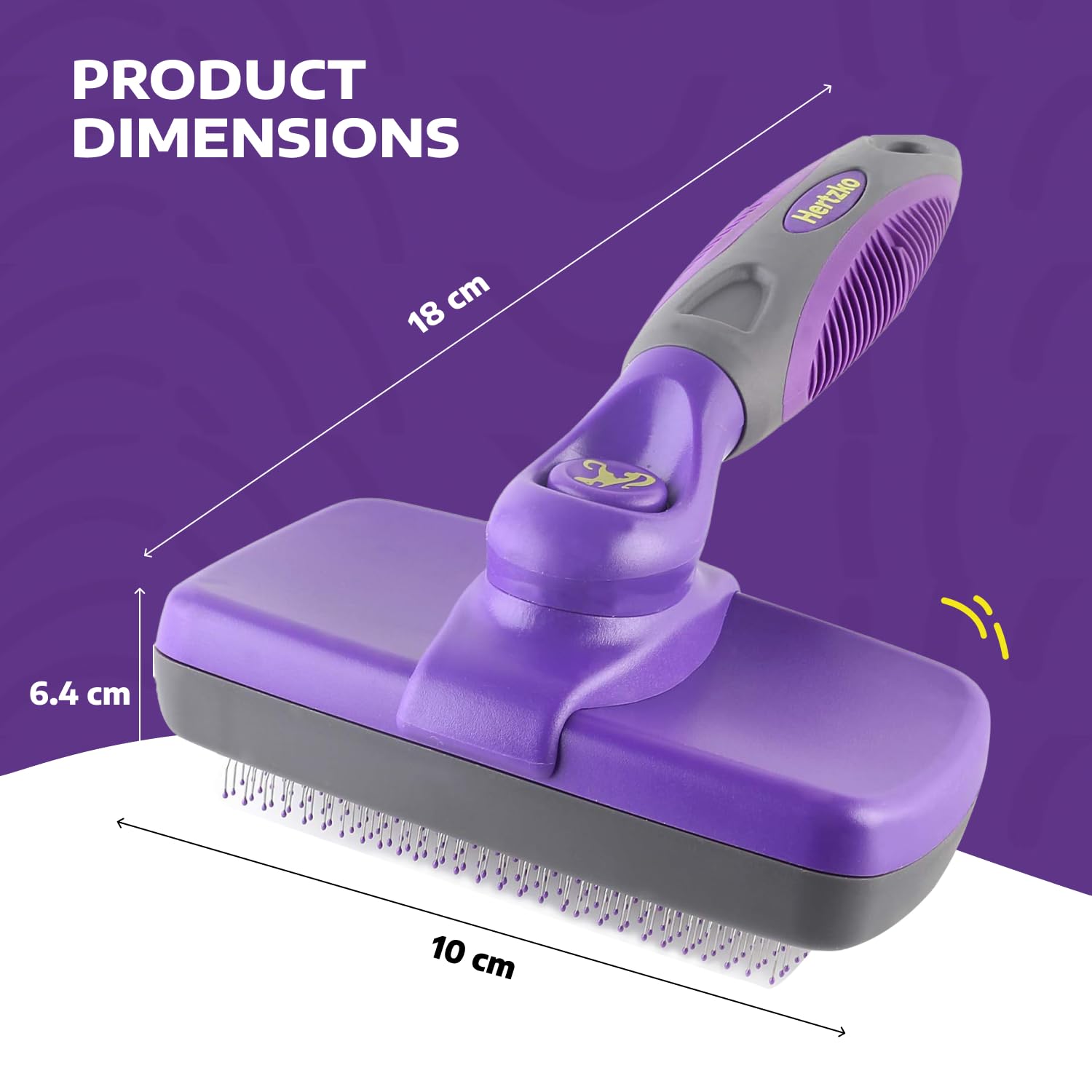 Hertzko self-cleaning slicker brush undercoat grooming reduces loose hair and dander effectively.