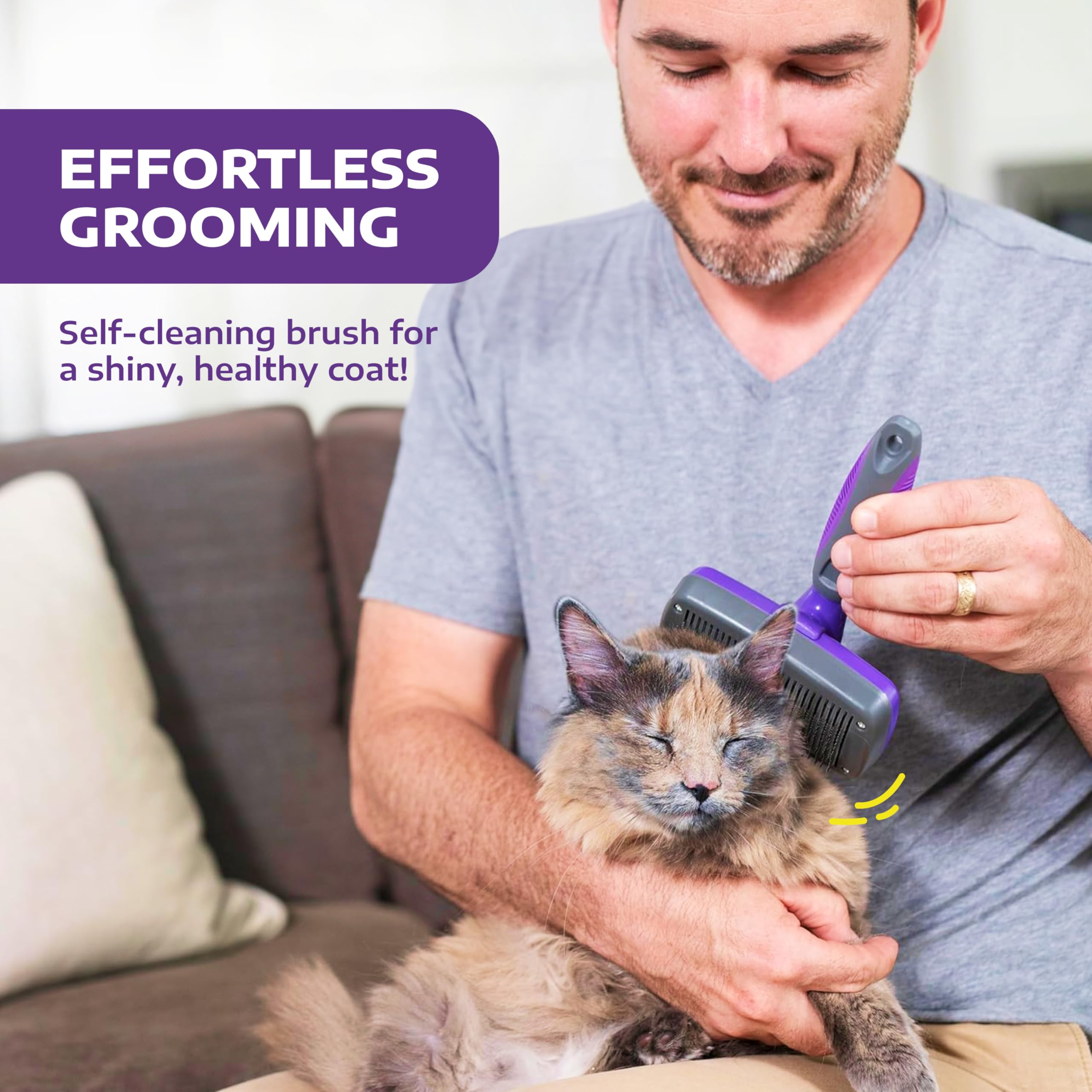 Hertzko slicker brush detangles and massages pet's skin during grooming