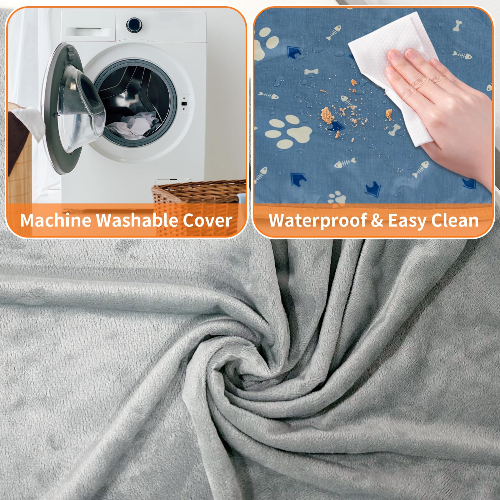 Hervimo pet heating pad dual temperature sensors prevent overheating during use.