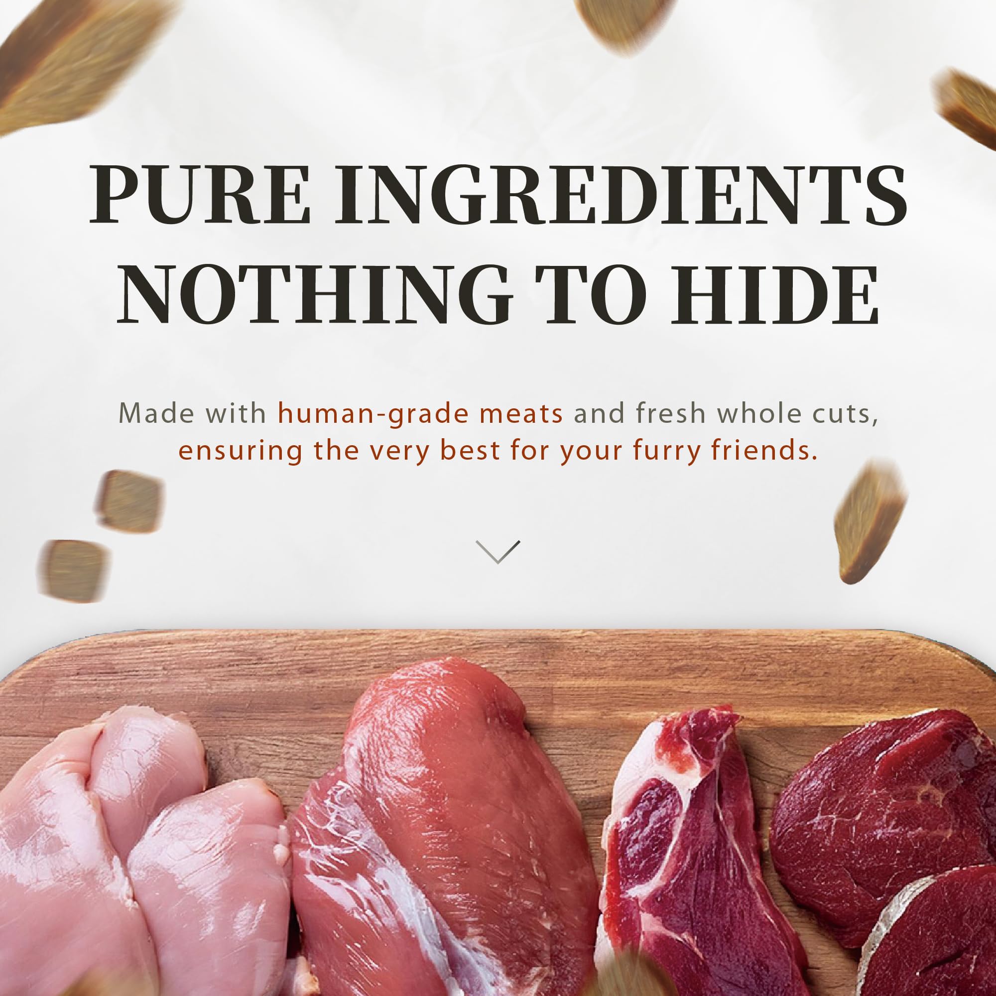 Herz air-dried grain-free formula closeup suggests gentle digestion and easier meal prep.