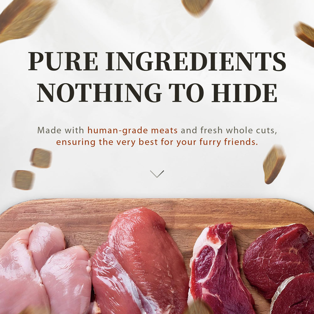 Herz air-dried dog food packaging showcases premium can design