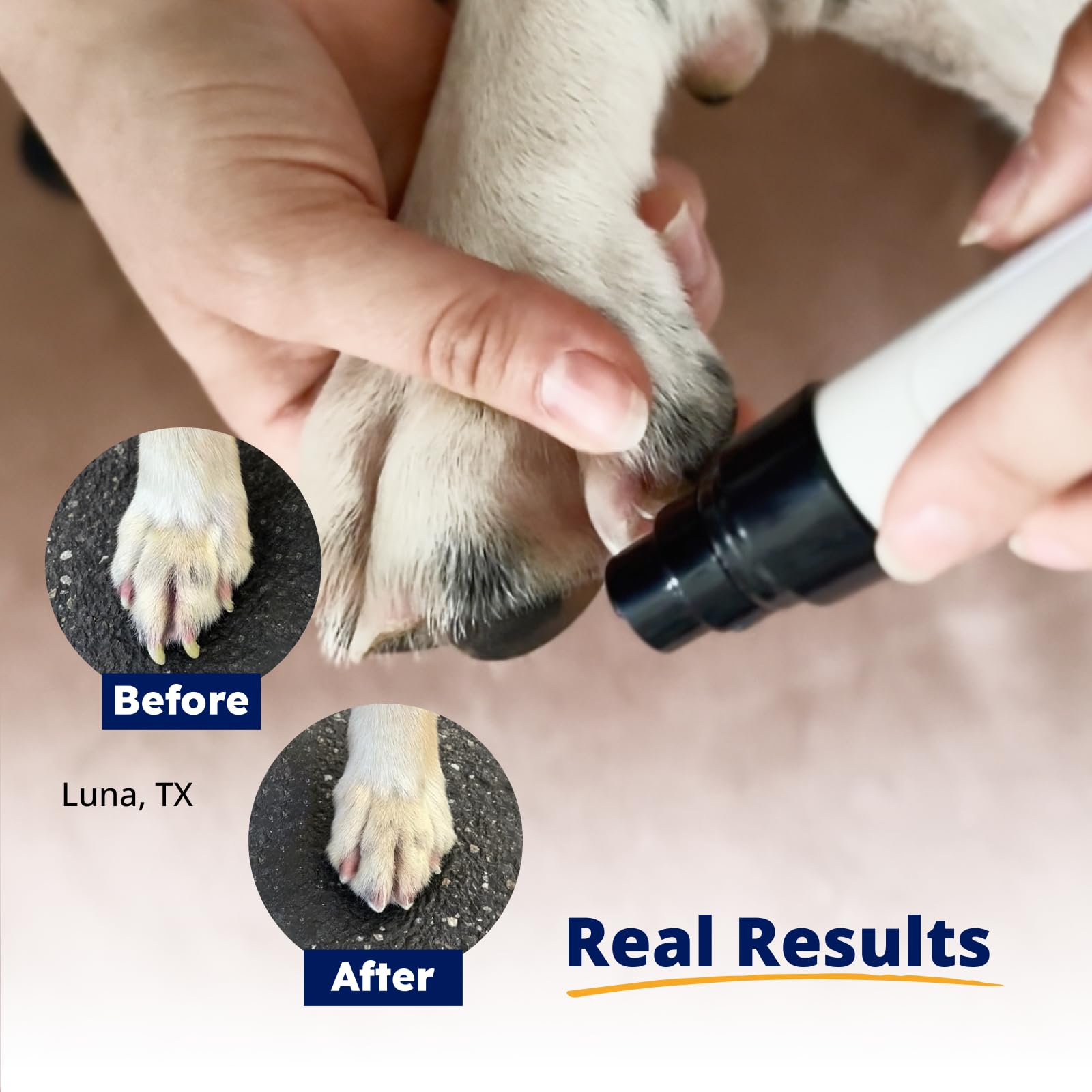 Heusom Silent Groom Pro in-use on a cat for gentle nail care.