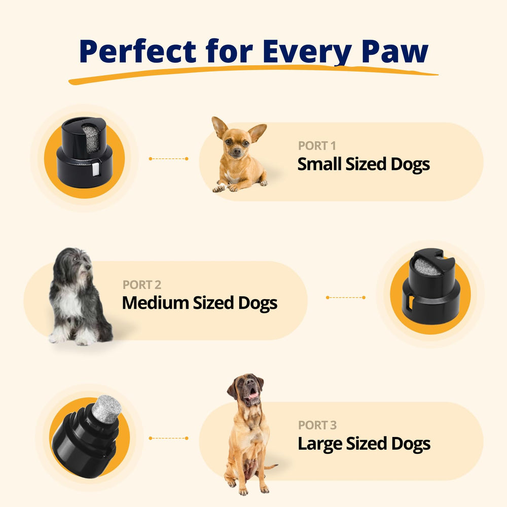 Heusom Silent Groom Pro in-use of a dog for safe nail shaping.