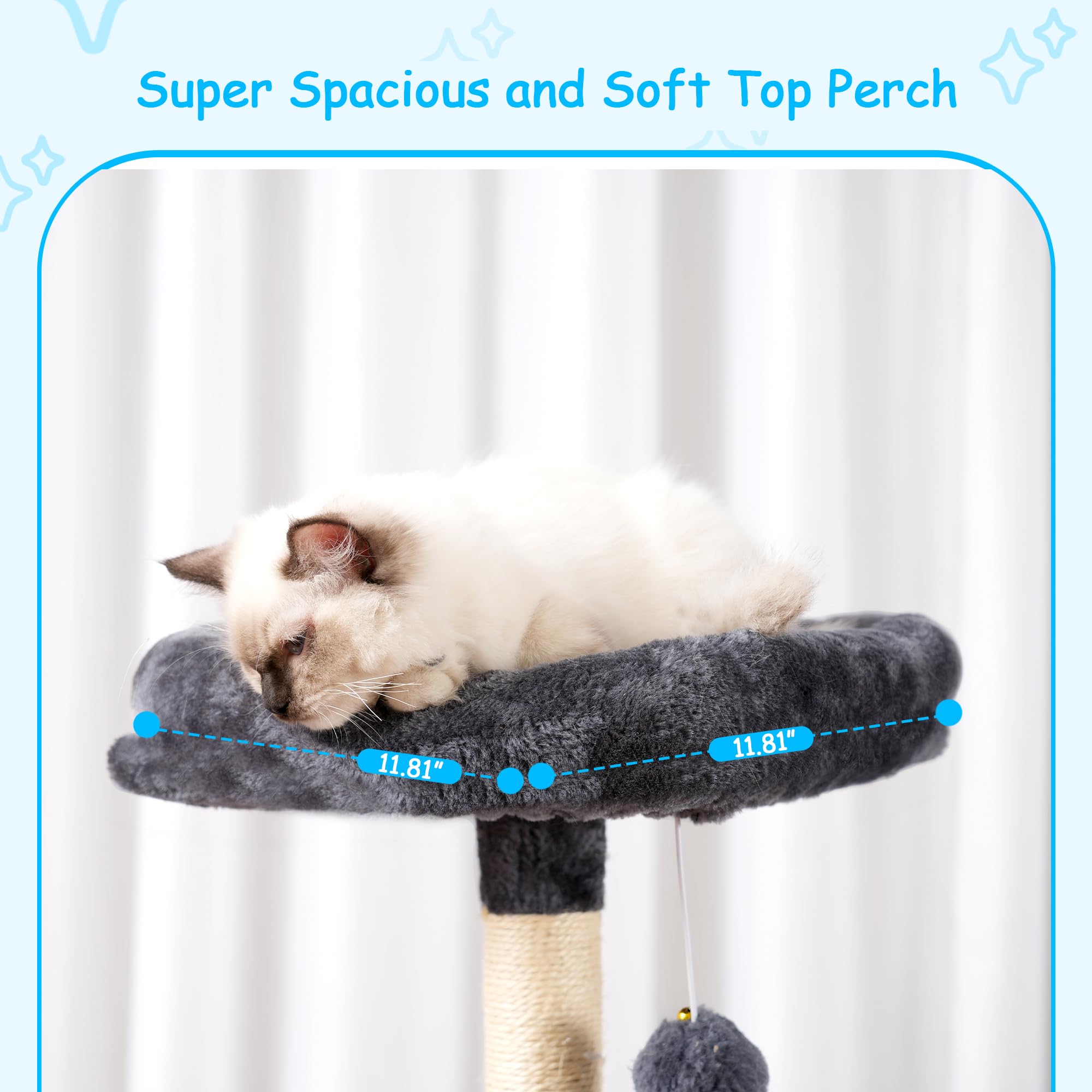 Hey-brother cat tree anti tilt harness secures play space