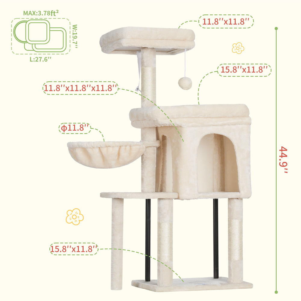 Hey-brother Cat Tree Tower anti-tipping device helps keep active kittens safe.