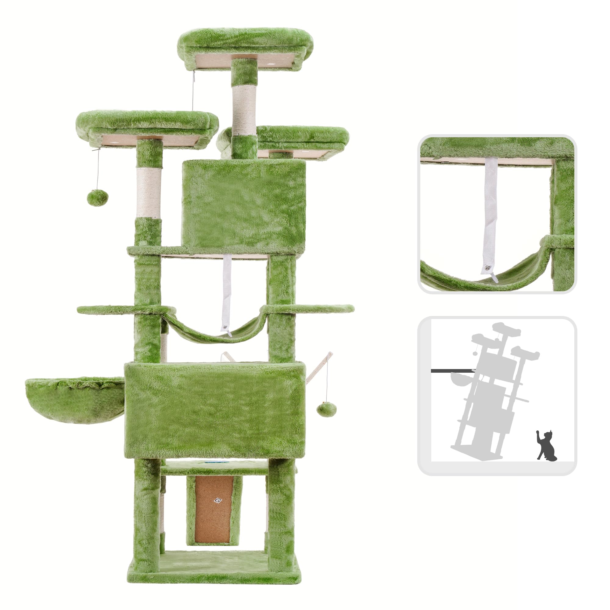Hey-brother cat tree anti-topple design increases space safety and peace of mind.