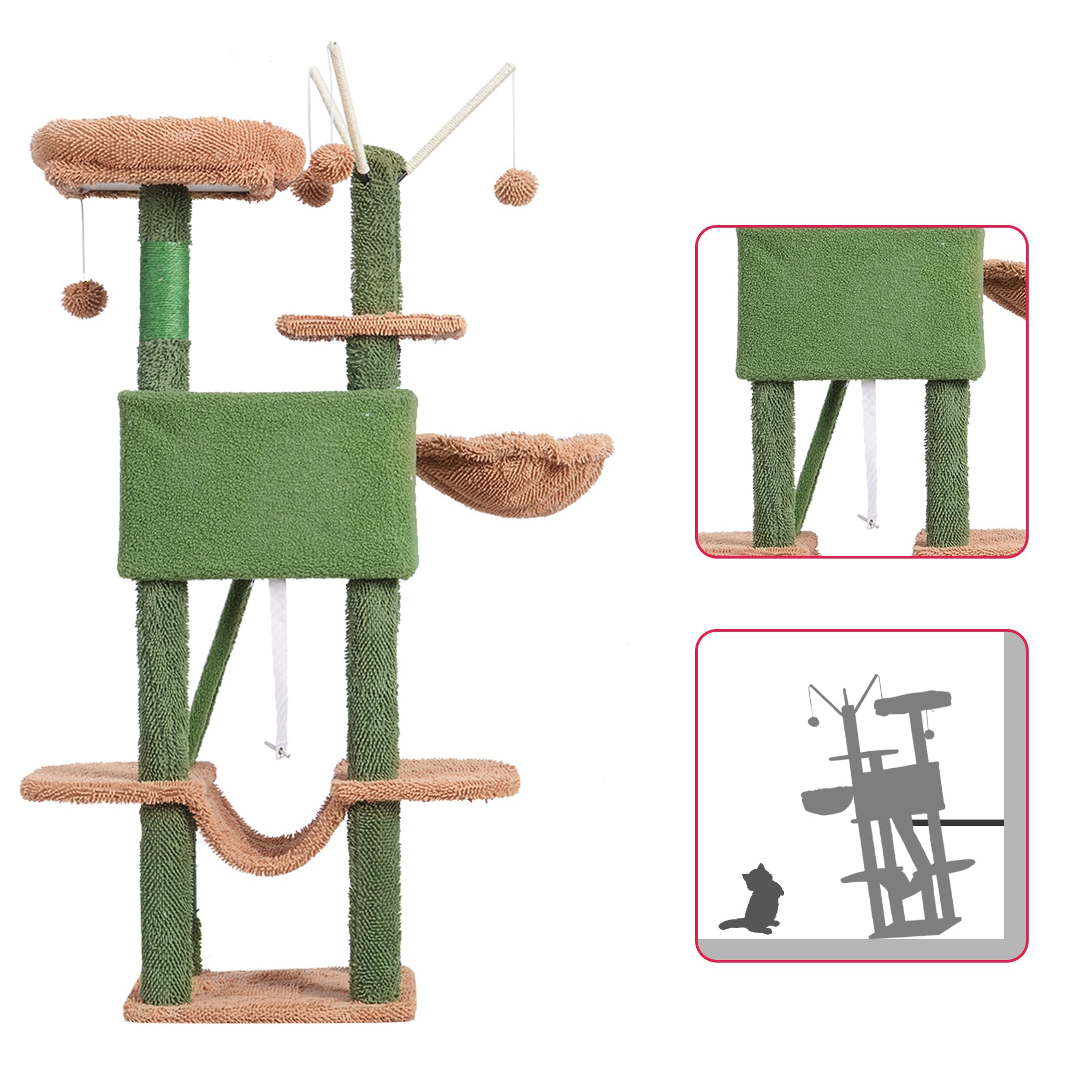 Hey-brother cat tree anti-topple design ensures safe climbing.