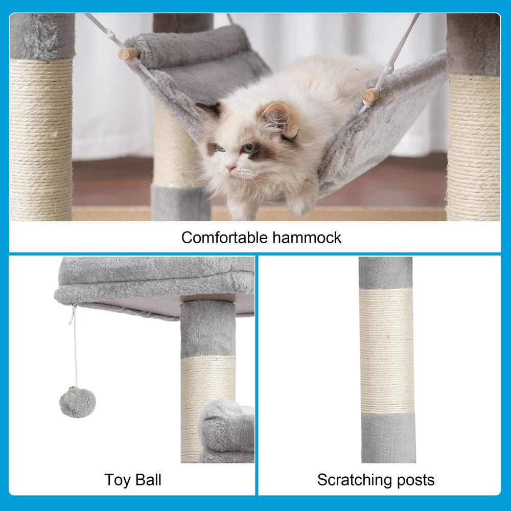 Hey-brother cat tree anti-topple fittings enhance stability.