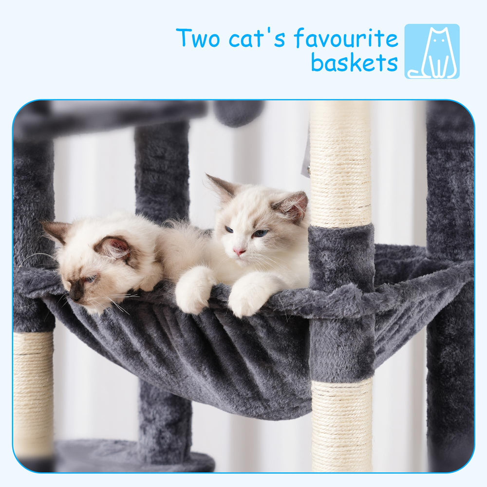 Hey-brother cat tree anti-toppling fittings improve stability during playtime.