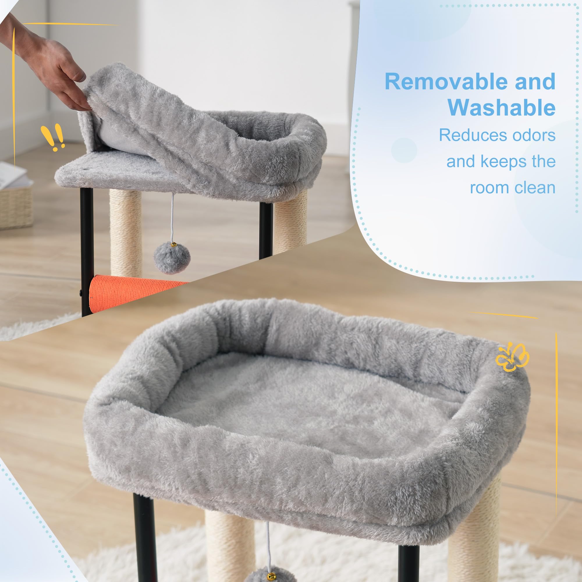 Hey-brother cat tree baseplate rounded edges—safe design for family homes