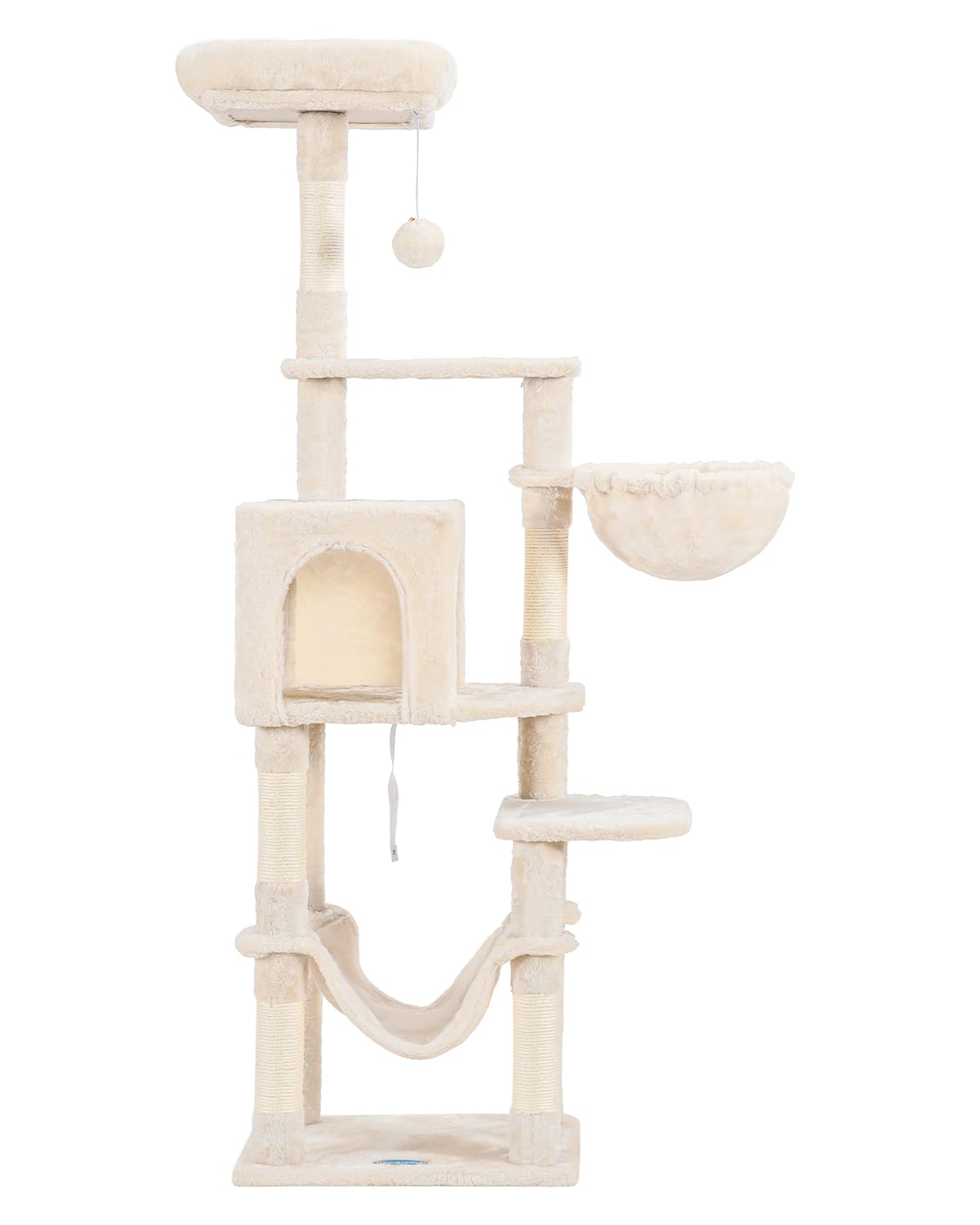 Hey-brother cat tree beige anti-tip kit boosts stability.