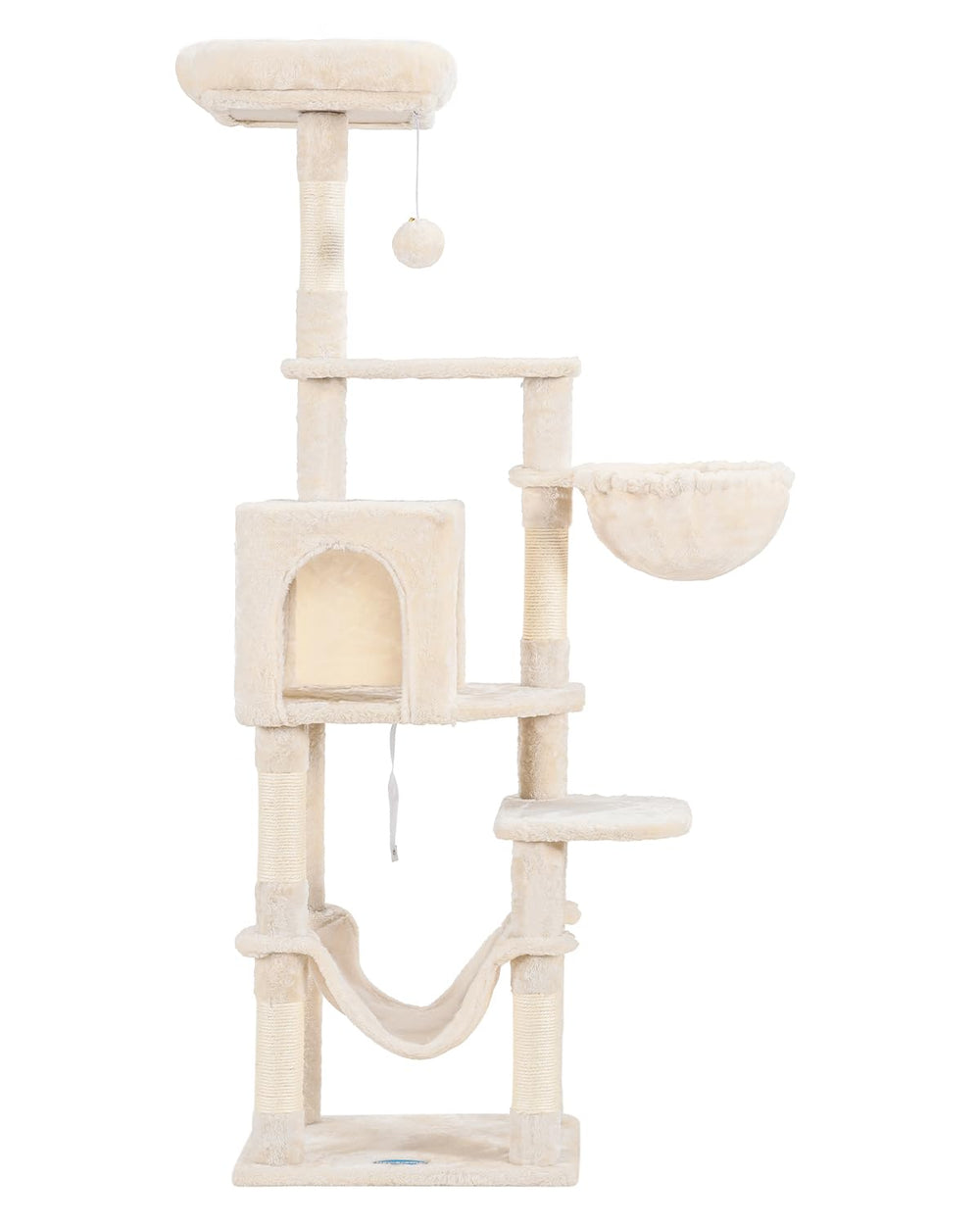 Hey-brother cat tree beige anti-tip kit boosts stability.