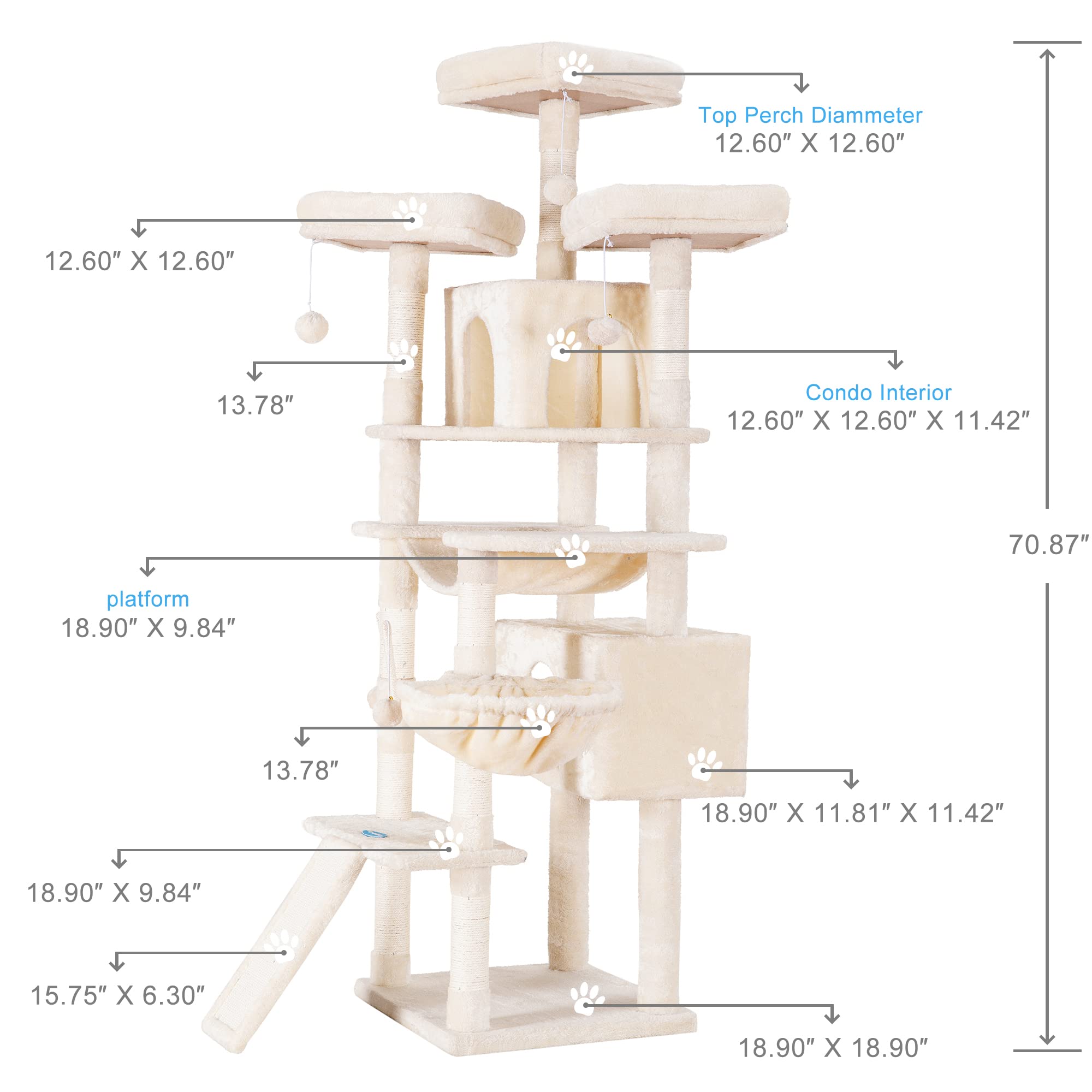 Hey-brother cat tree big scratcher supports claw care and furniture protection.