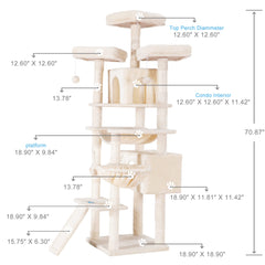 Hey-brother cat tree big scratcher supports claw care and furniture protection.
