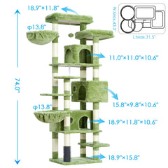 Hey-brother cat tree bottom risers with hairbrushes encourage grooming and play.