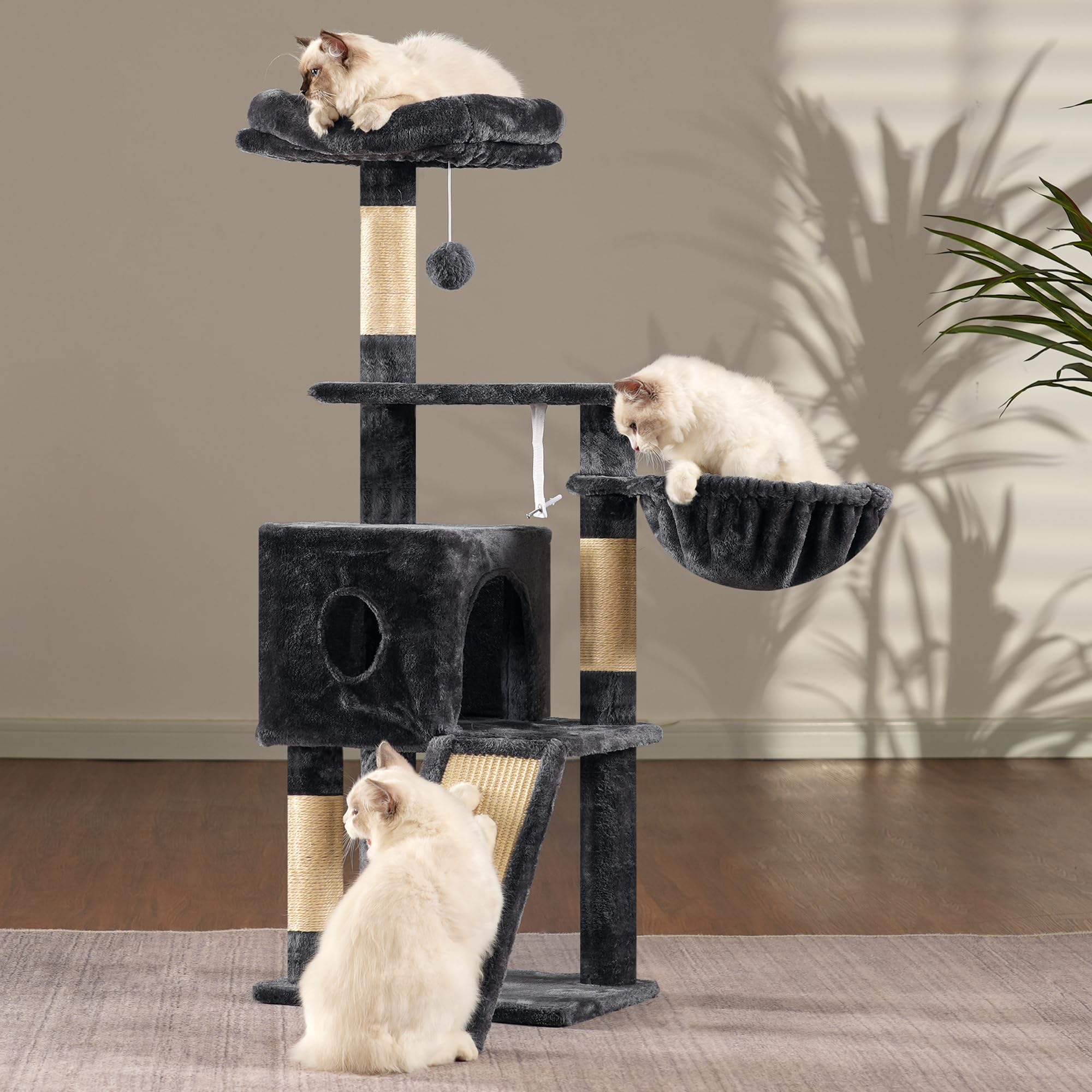 Hey-brother cat tree cat cave and basket offer safe private retreat