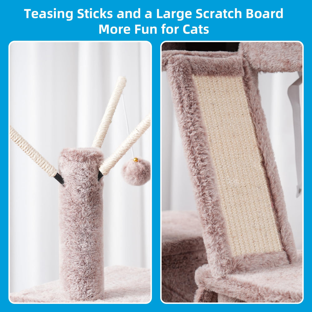 Hey-brother cat tree sturdy base with anti-topple fittings.