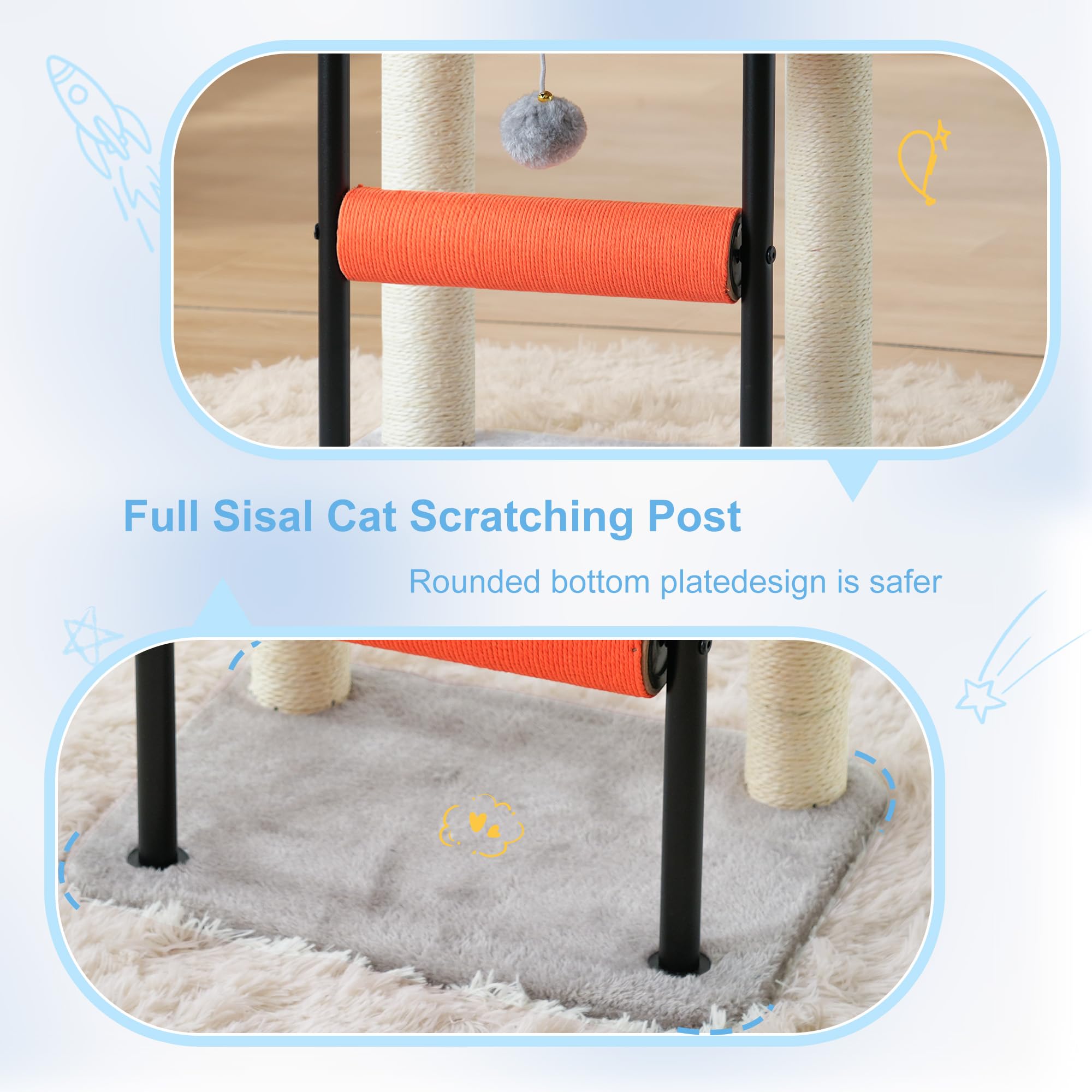 Hey-brother cat tree compact design—fits small spaces without crowding