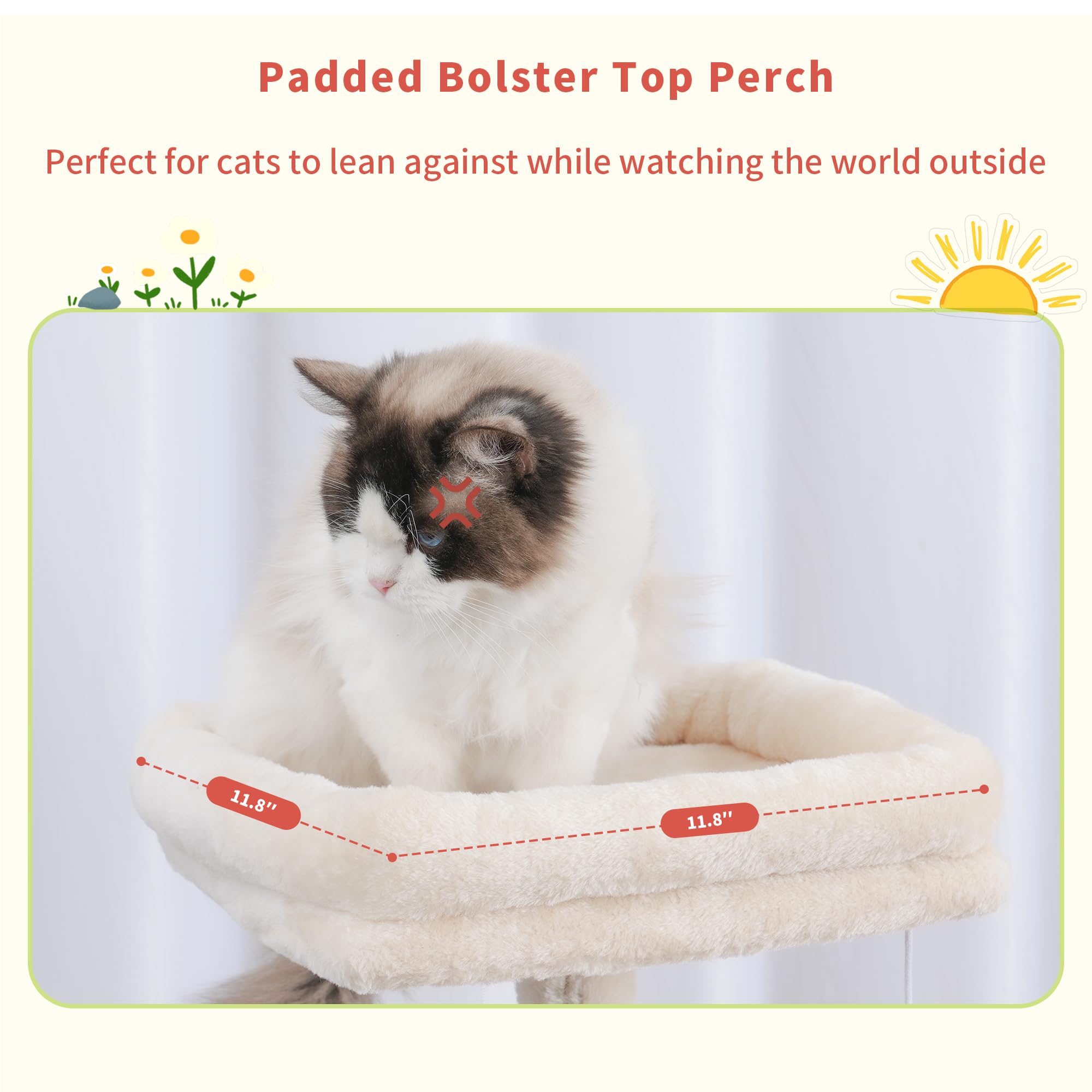Hey-brother Cat Tree Tower condo bed offers a cozy hideaway for restful naps.