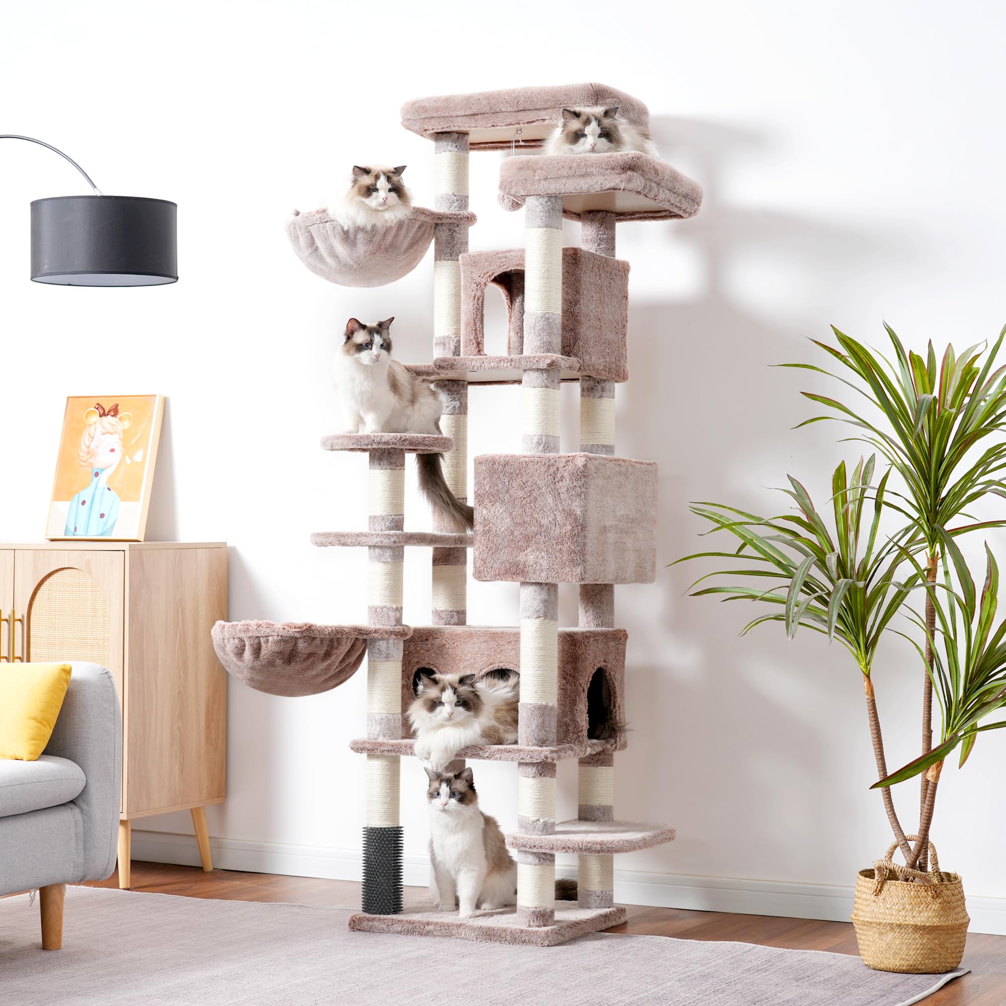 Hey-brother cat tree condos—three roomy spaces for lounging