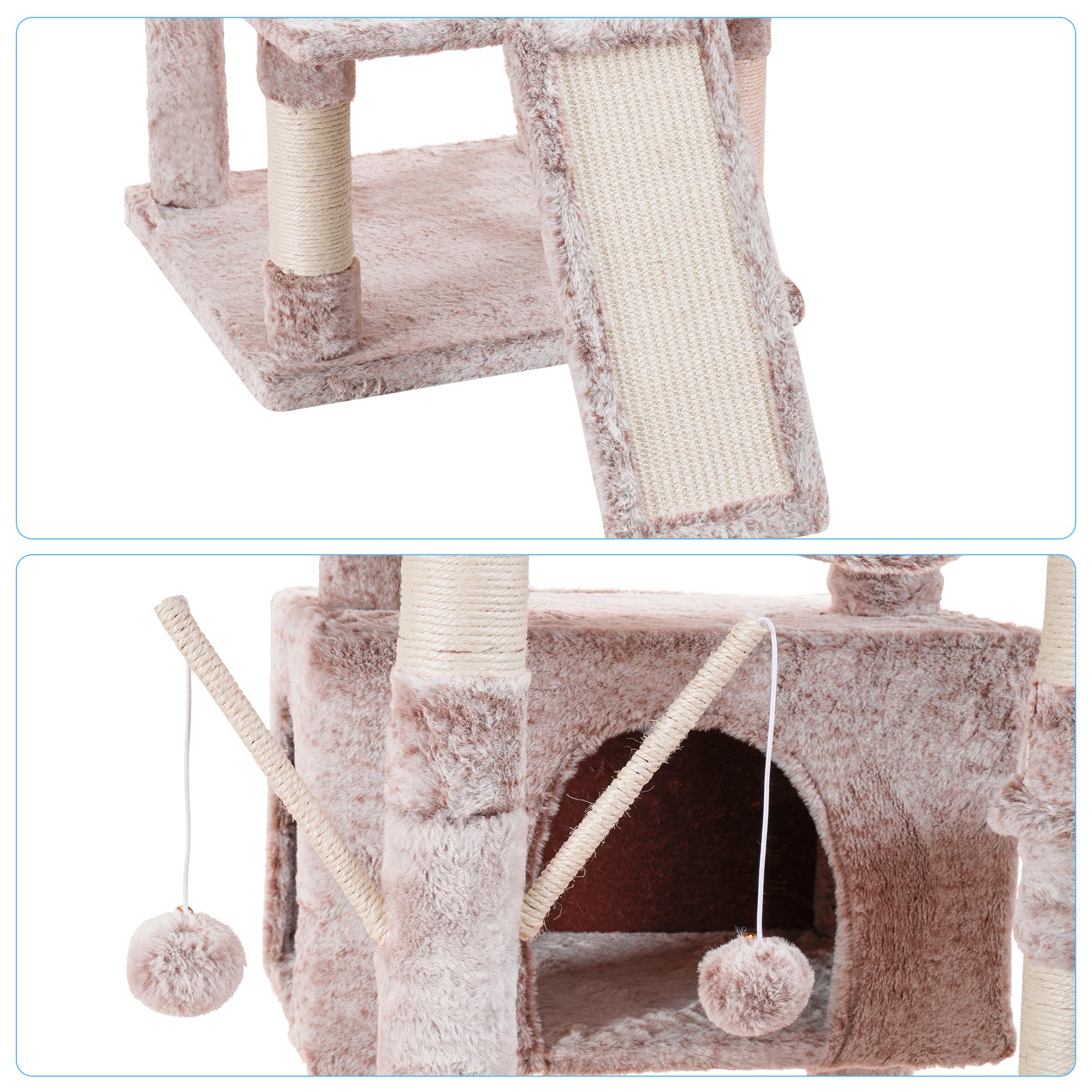 Hey-brother cat tree cozy basket hammock offers snug lounging for cats.