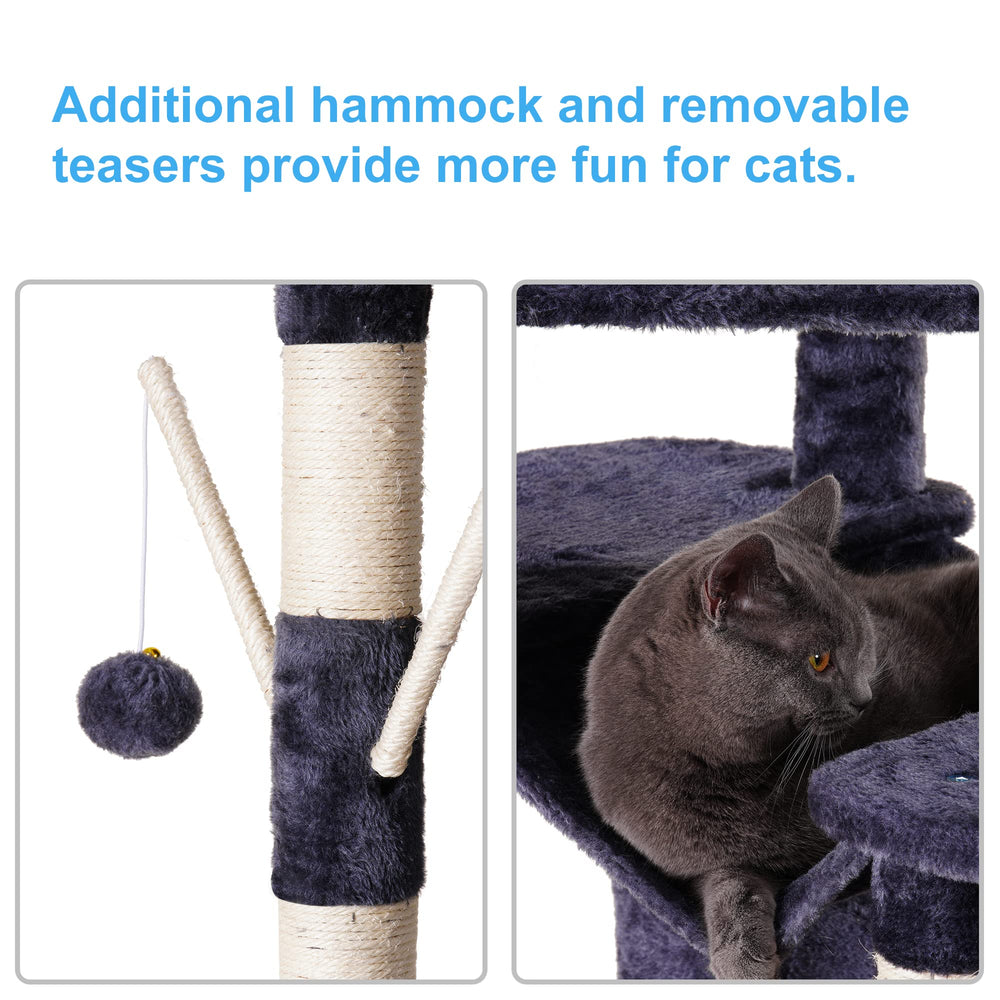 Hey-brother cat tree cozy basket hammock for wrapped comfort
