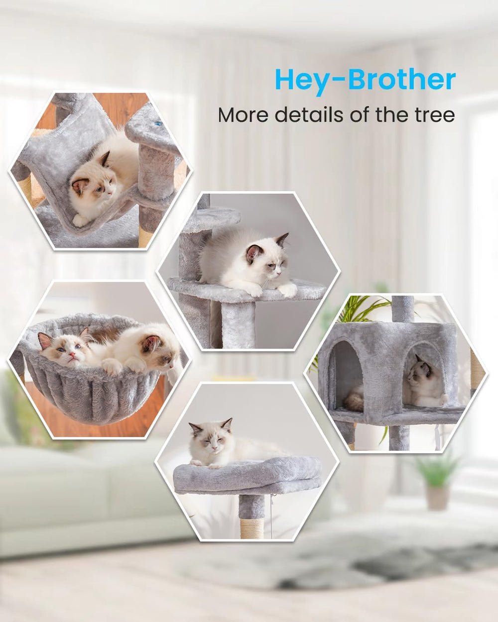 Hey-brother cat tree cozy cave offers a private retreat for cats.