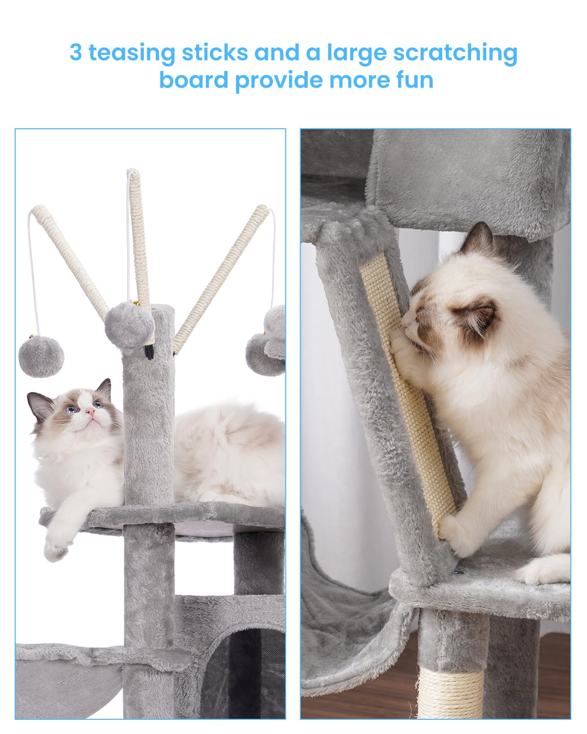 Hey-brother cat-tree cozy condo invites private retreat and napping