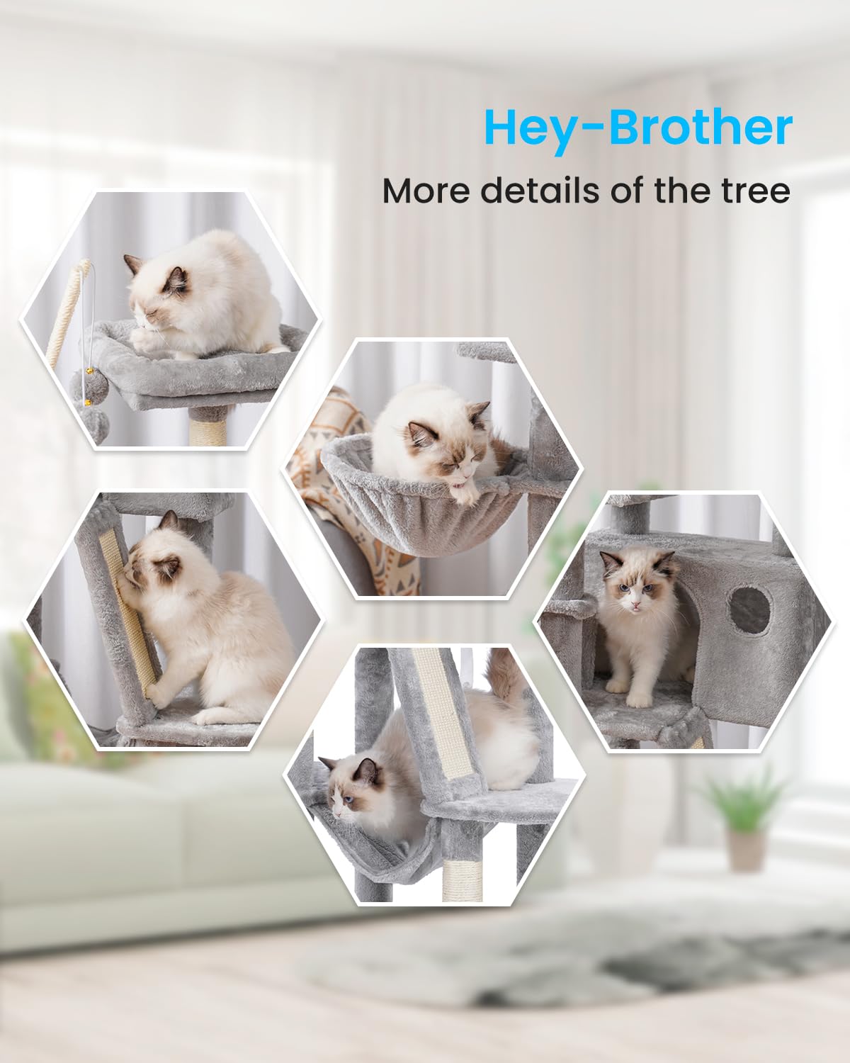 Hey-brother cat-tree easy-assembly kit simplifies setup for busy homes